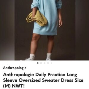 Anthropologie Blue Midi Sweater Dress